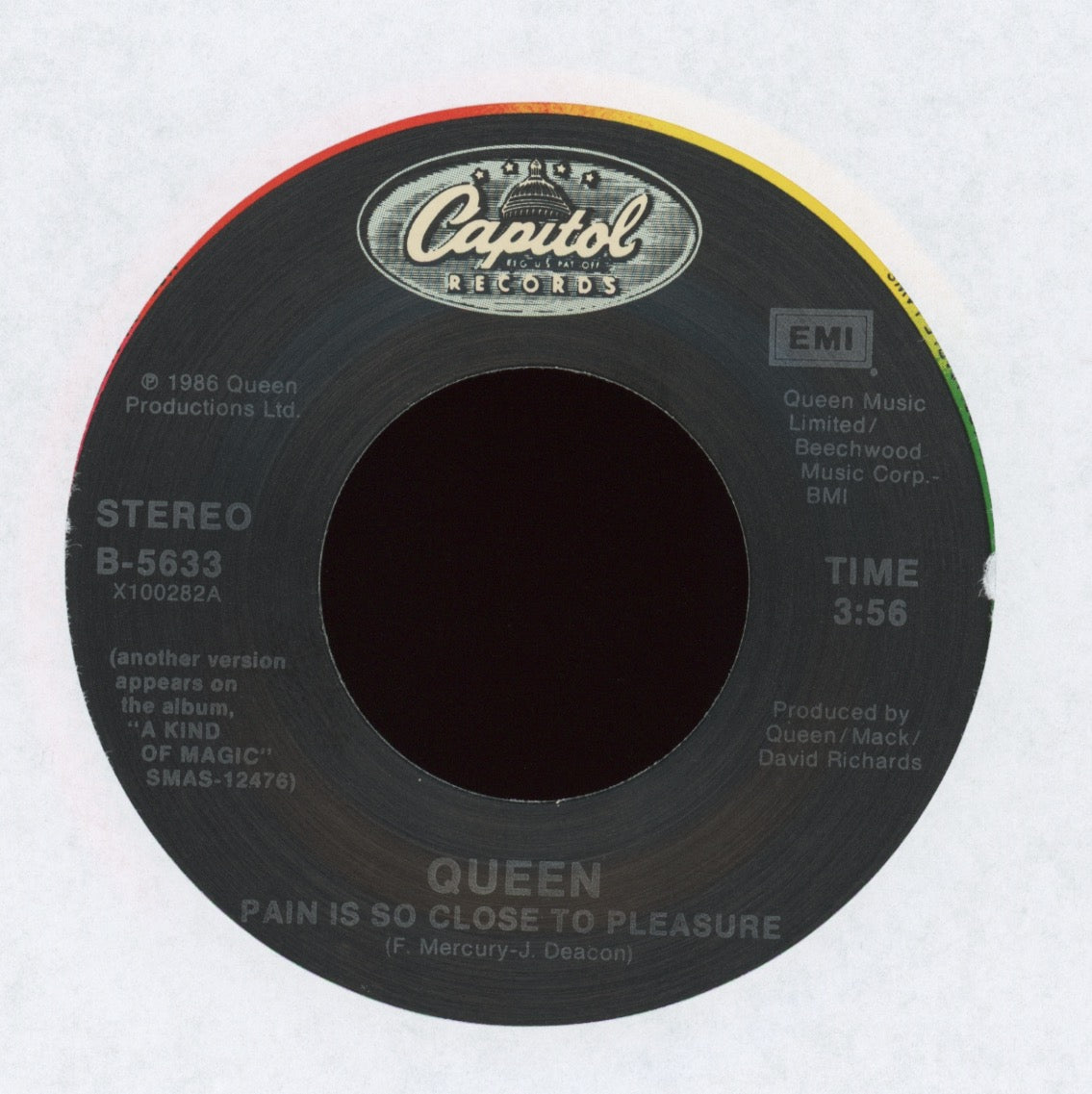 Queen - Pain Is So Close To Pleasure on Capitol With Picture Sleeve