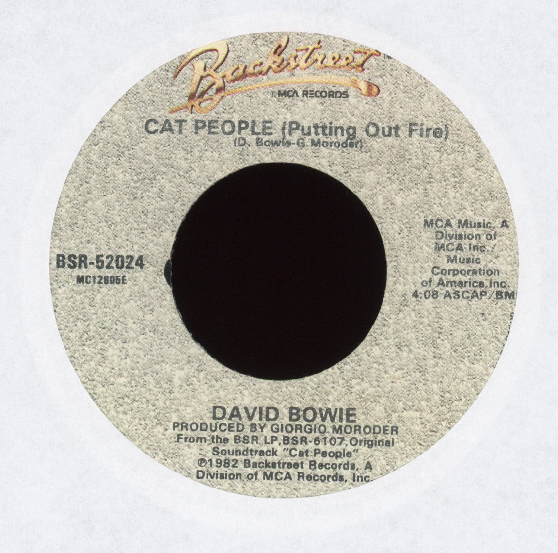 David Bowie - Cat People (Putting Out Fire) (From The Original Soundtrack) on Backstreet With Picture Sleeve