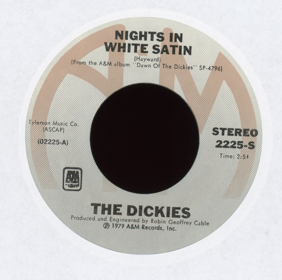 The Dickies - Nights In White Satin on A&M With KKK Picture Sleeve