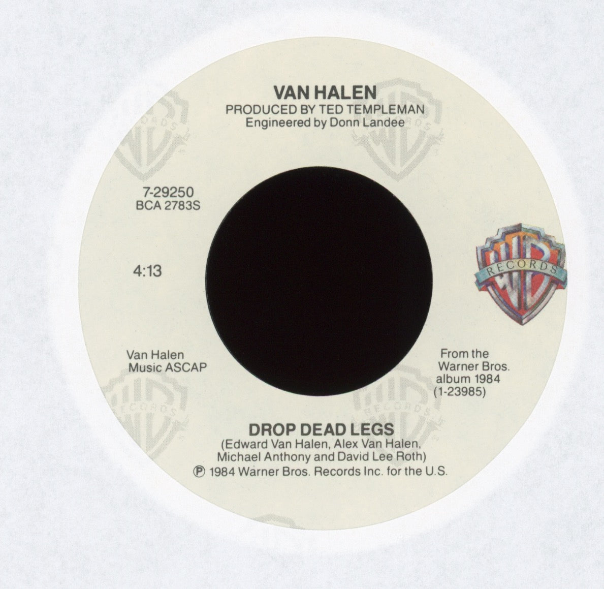 Van Halen - Panama on WB With Picture Sleeve