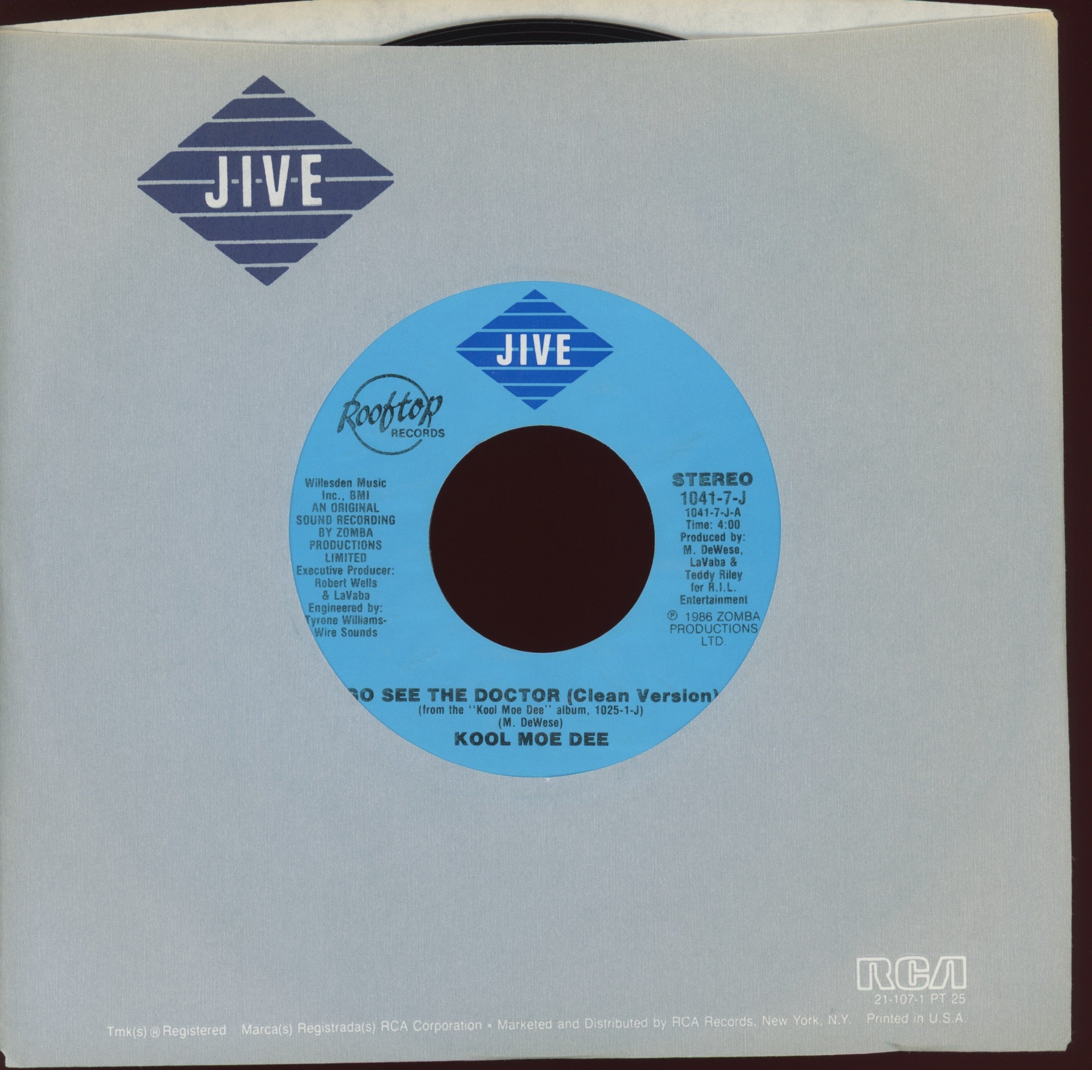 Kool Moe Dee - Go See The Doctor on Jive