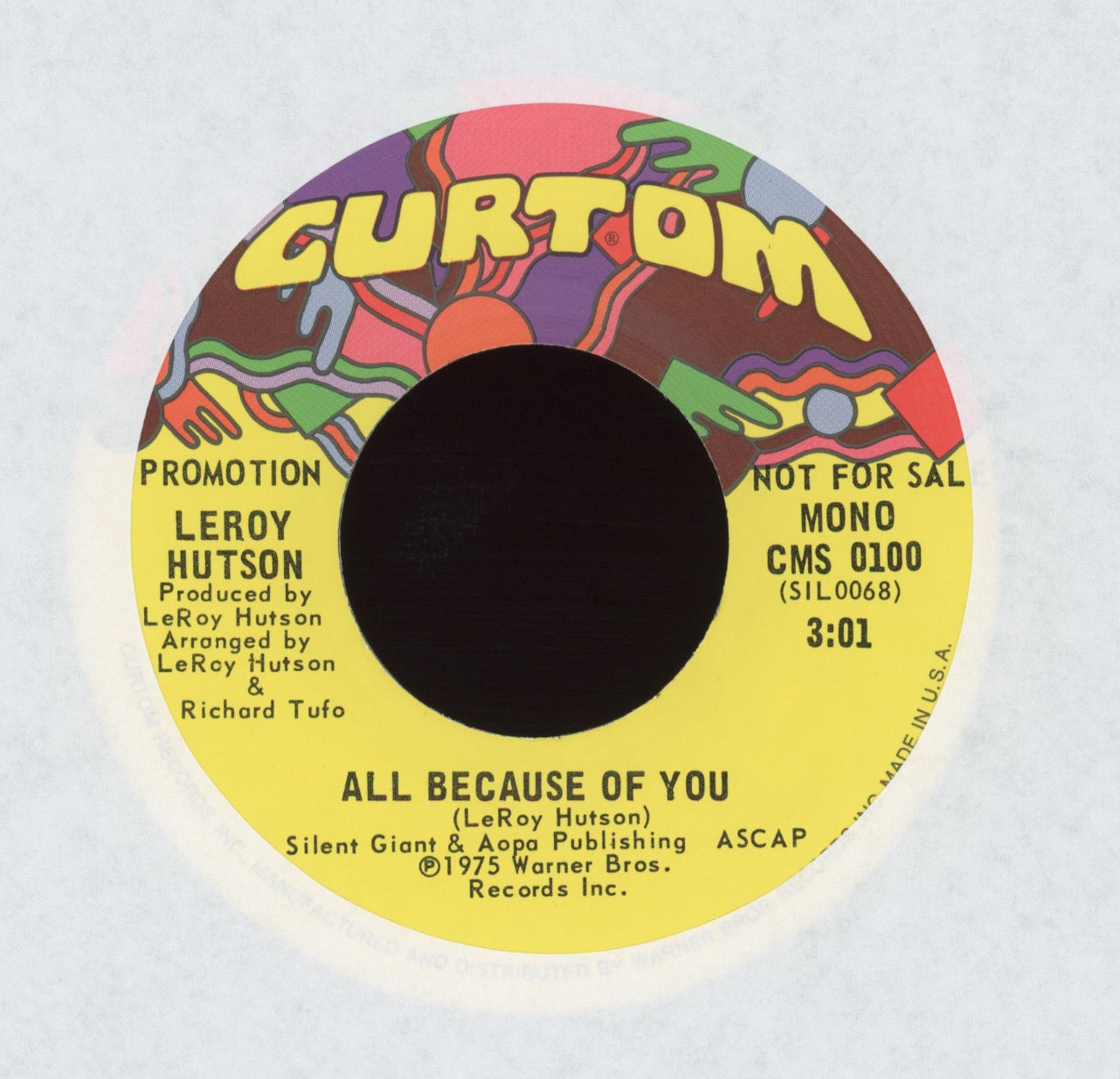 Leroy Hutson - All Because Of You on Curtom Promo