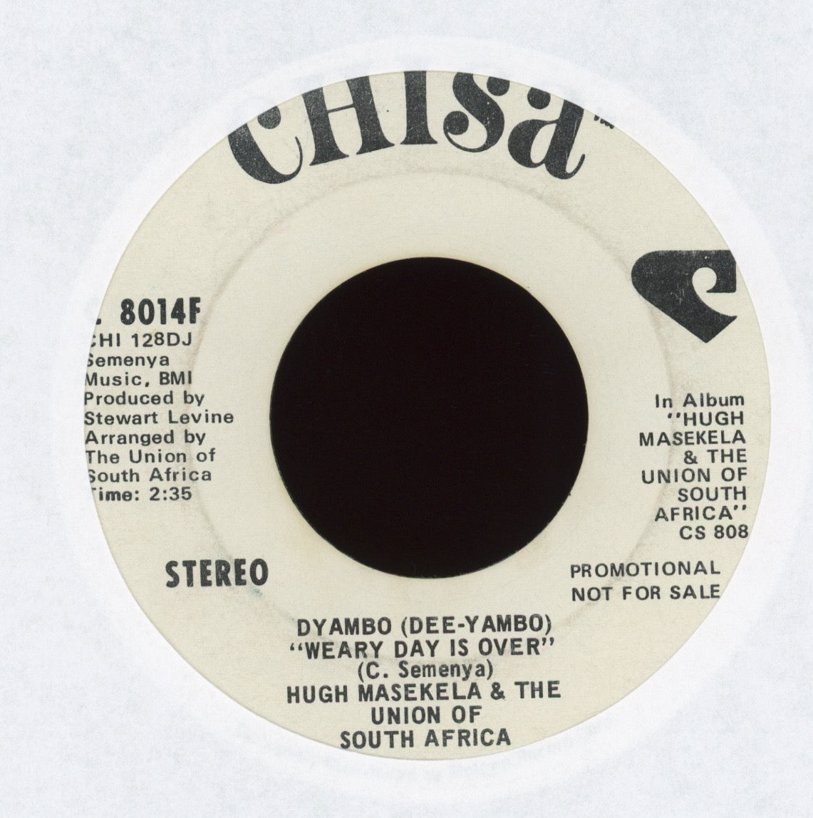 Hugh Masekela & The Union Of South Africa - Dyambo on Chisa Promo