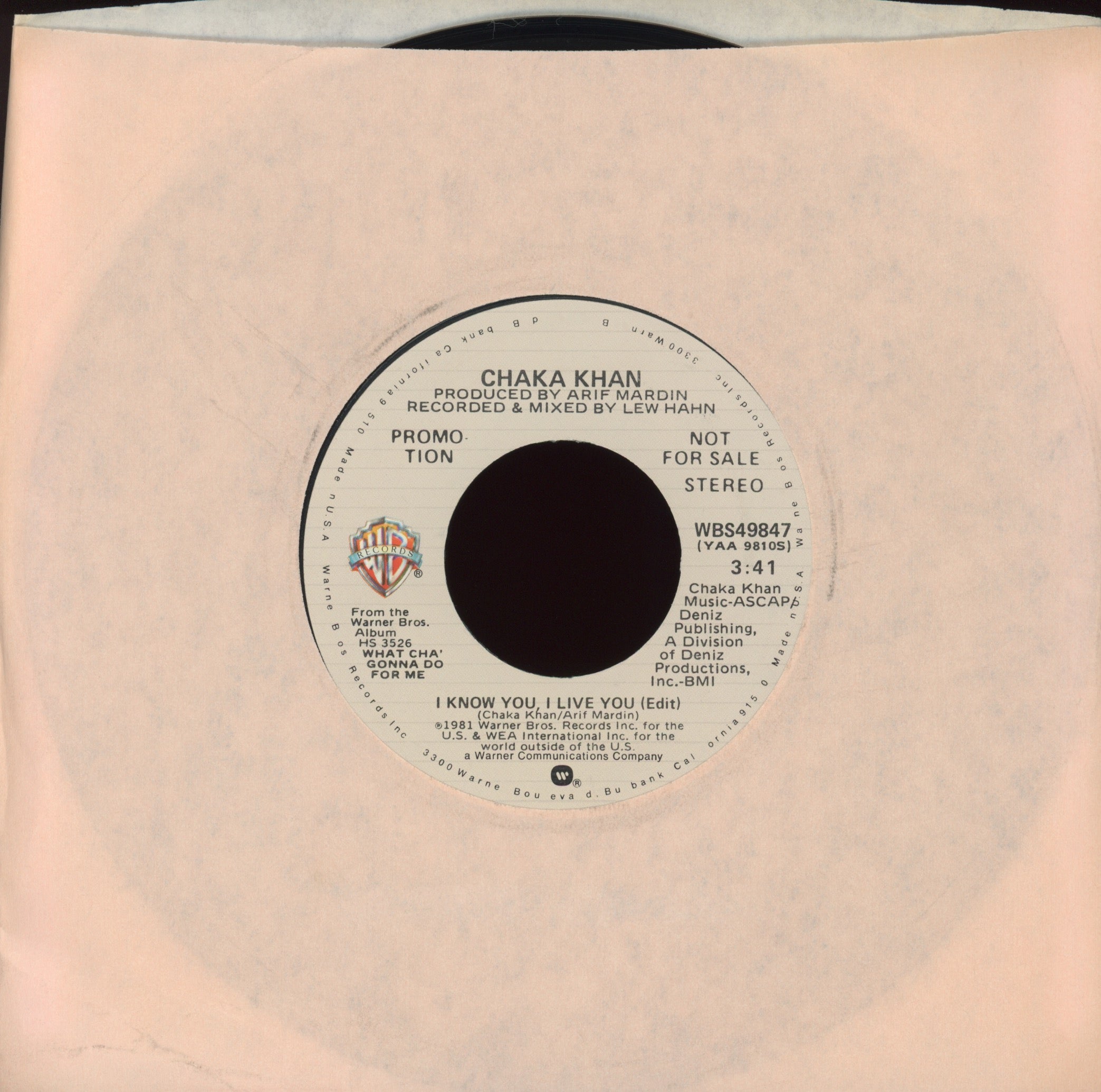 Chaka Khan - I Know You, I Live You on Warner Bros. Promo