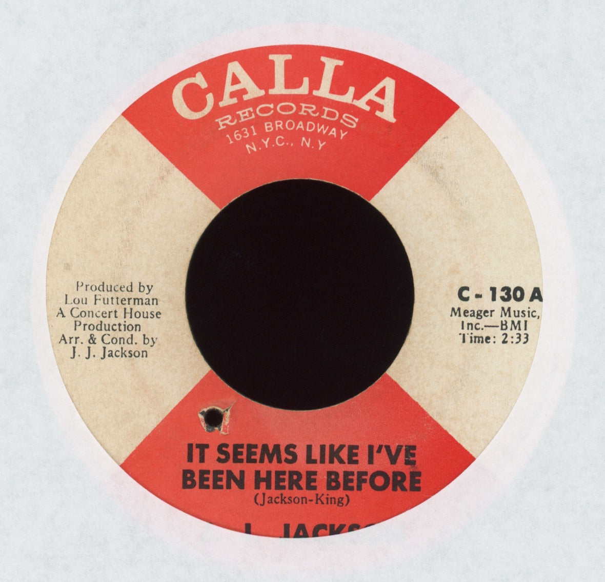 J.J. Jackson - It Seems Like I've Been Here Before on Calla