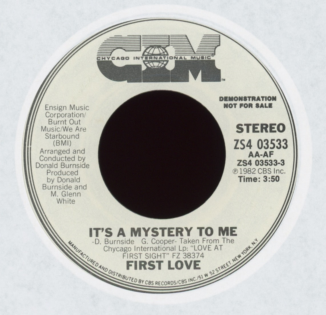 First Love - It's A Mystery To Me on CIM Promo