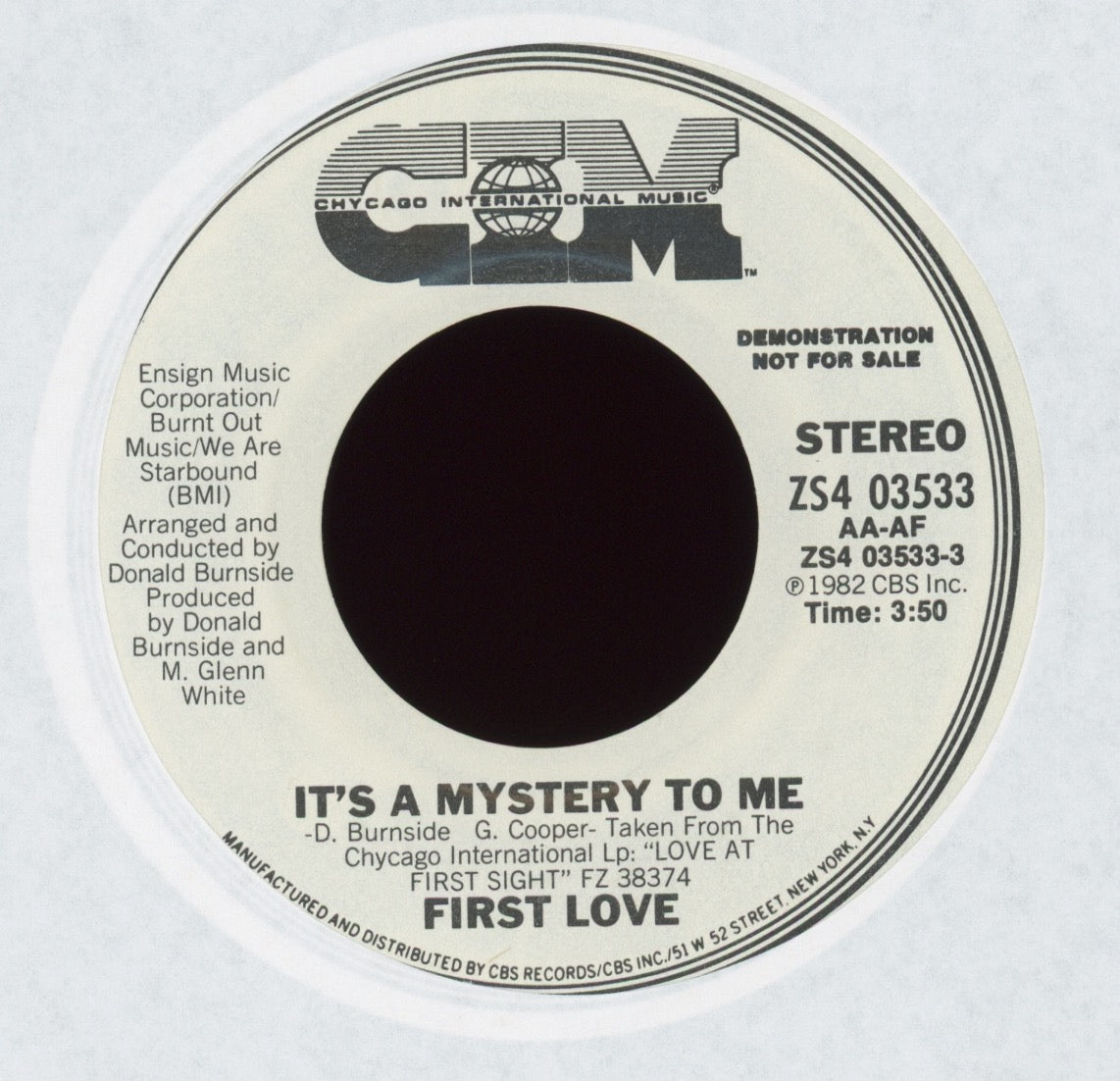 First Love - It's A Mystery To Me on CIM Promo