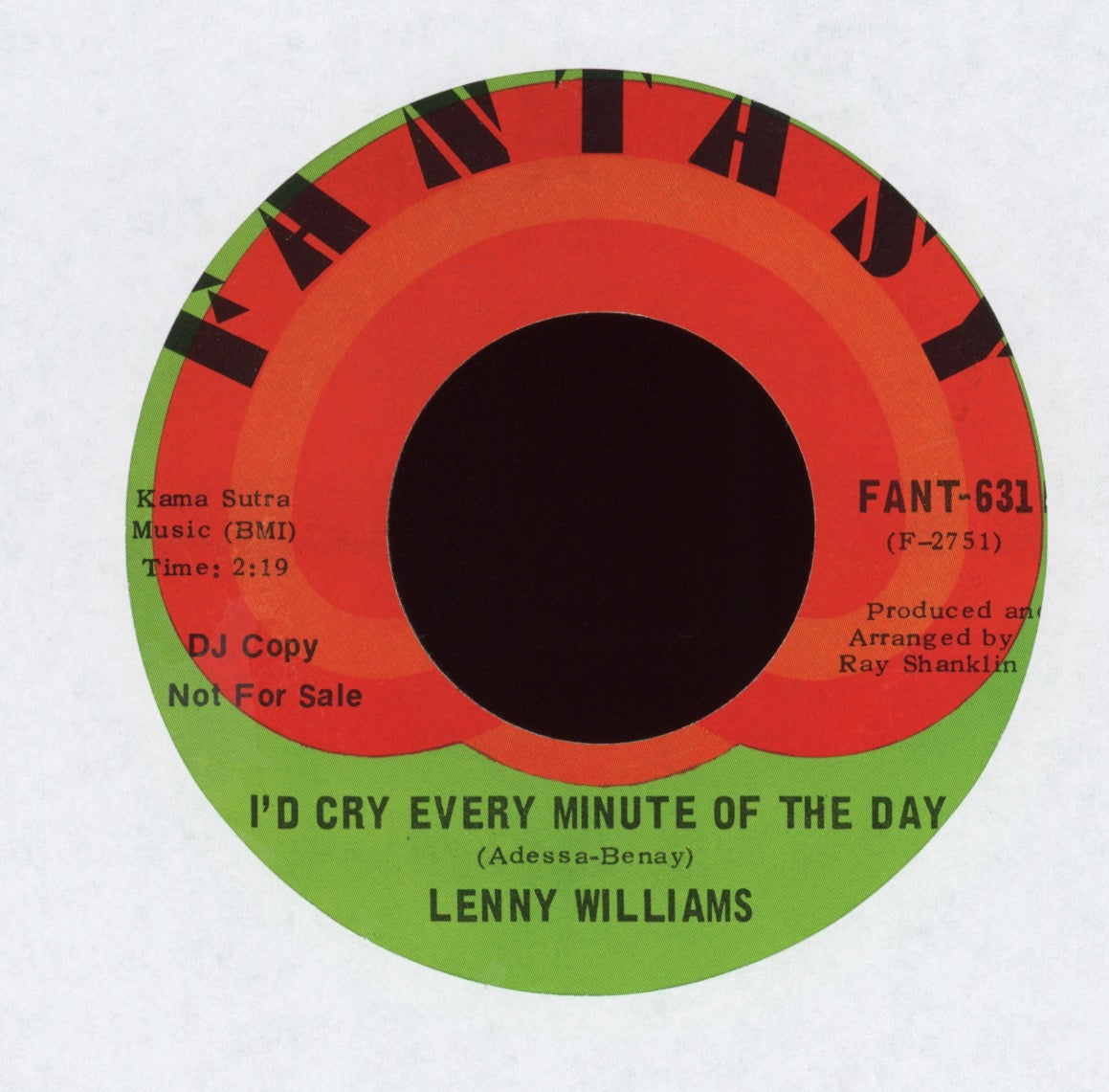 Lenny Williams - I'd Cry Every Minute Of The Day on Fantasy Promo