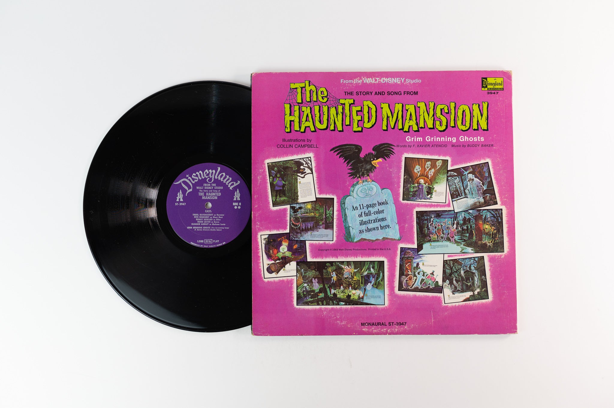 Disneyland Story and Song From the Haunted Mansion Vinyl LP Album Book hot 1969