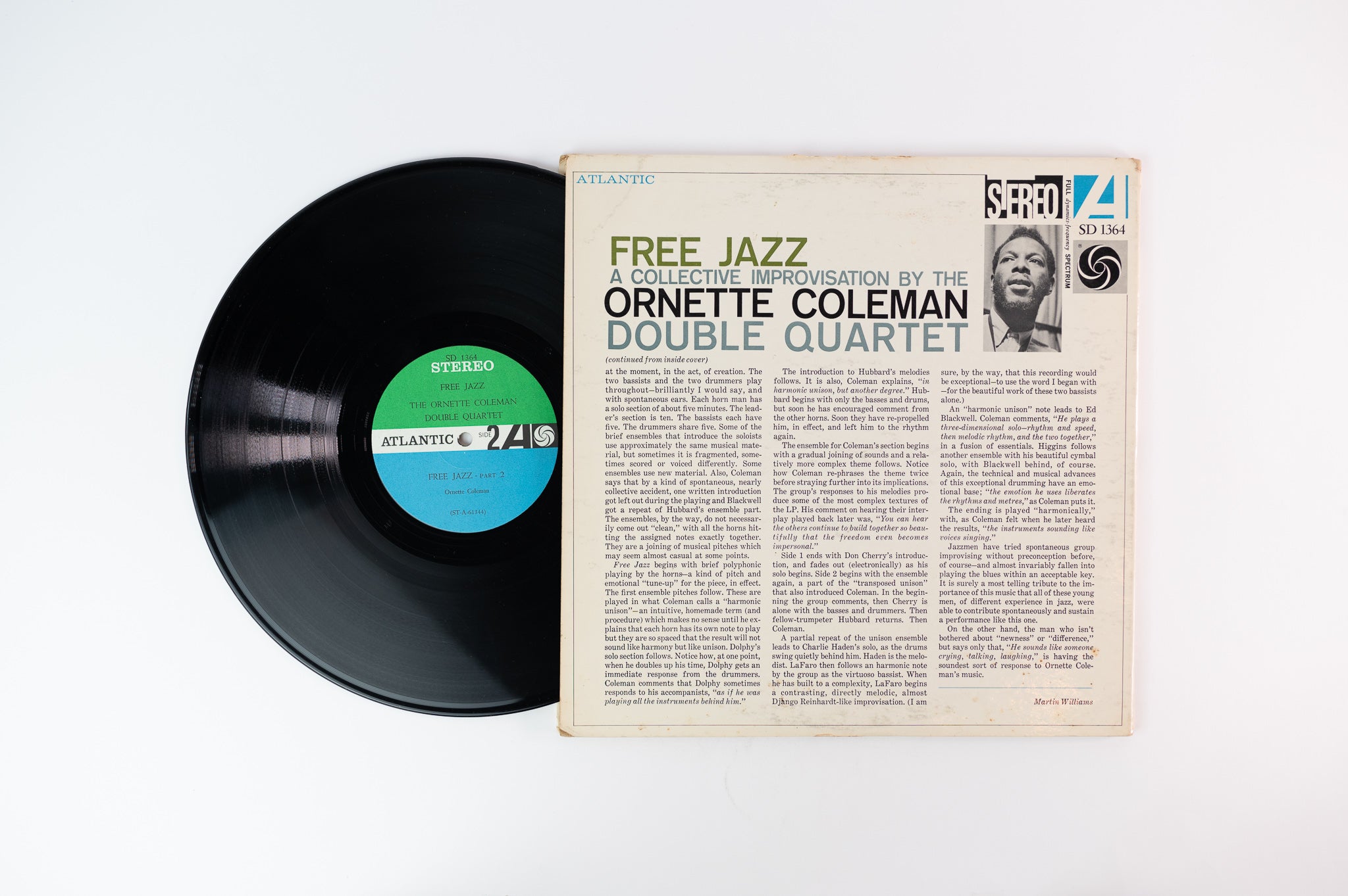 The Ornette Coleman Double Quartet - Free Jazz on Atlantic Stereo Green / Blue label with White Fan Logo