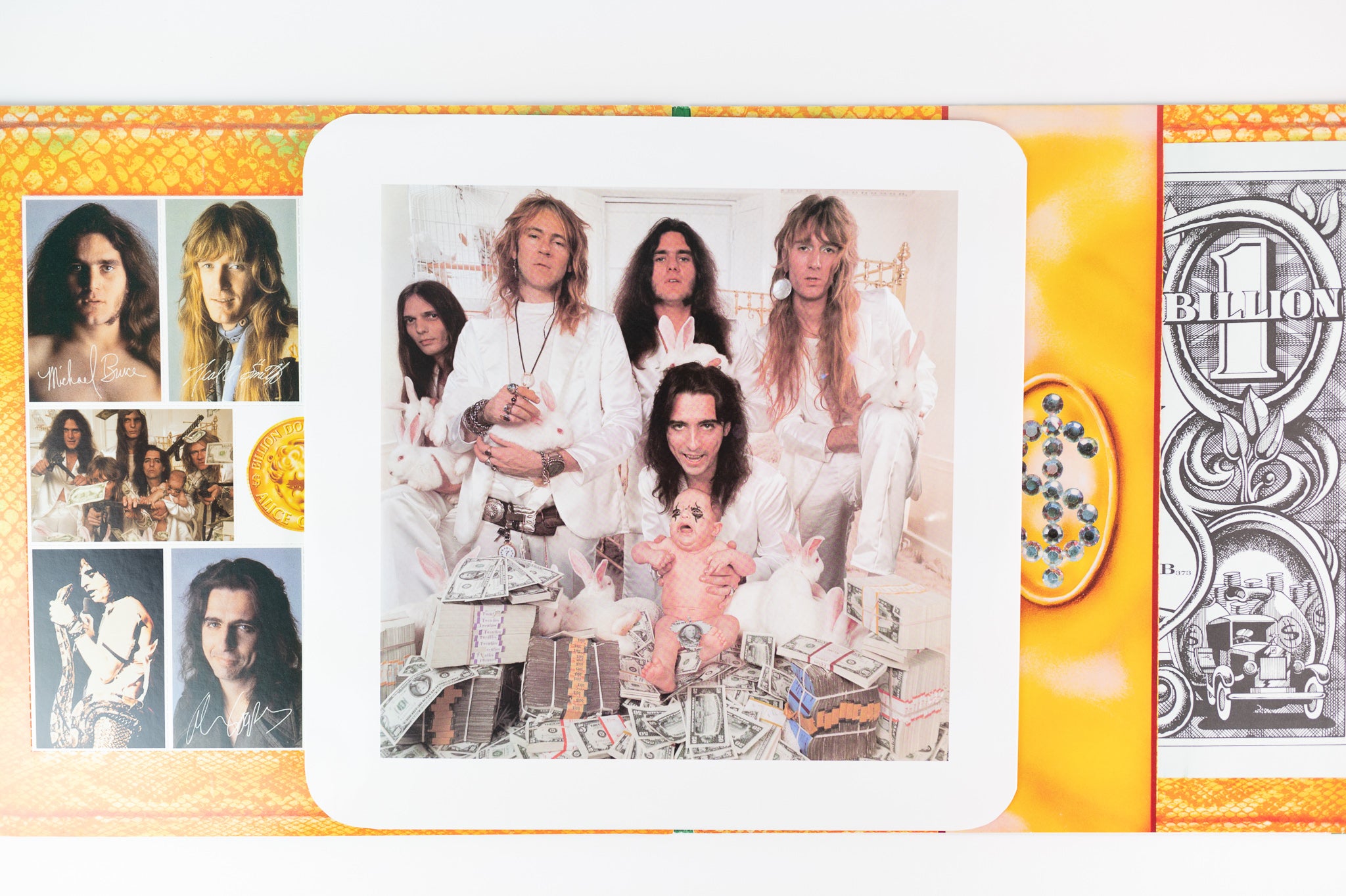 Alice Cooper - Billion Dollar Babies Warner Bros Limited Edition Green/Yellow/Orange Marble Swirl