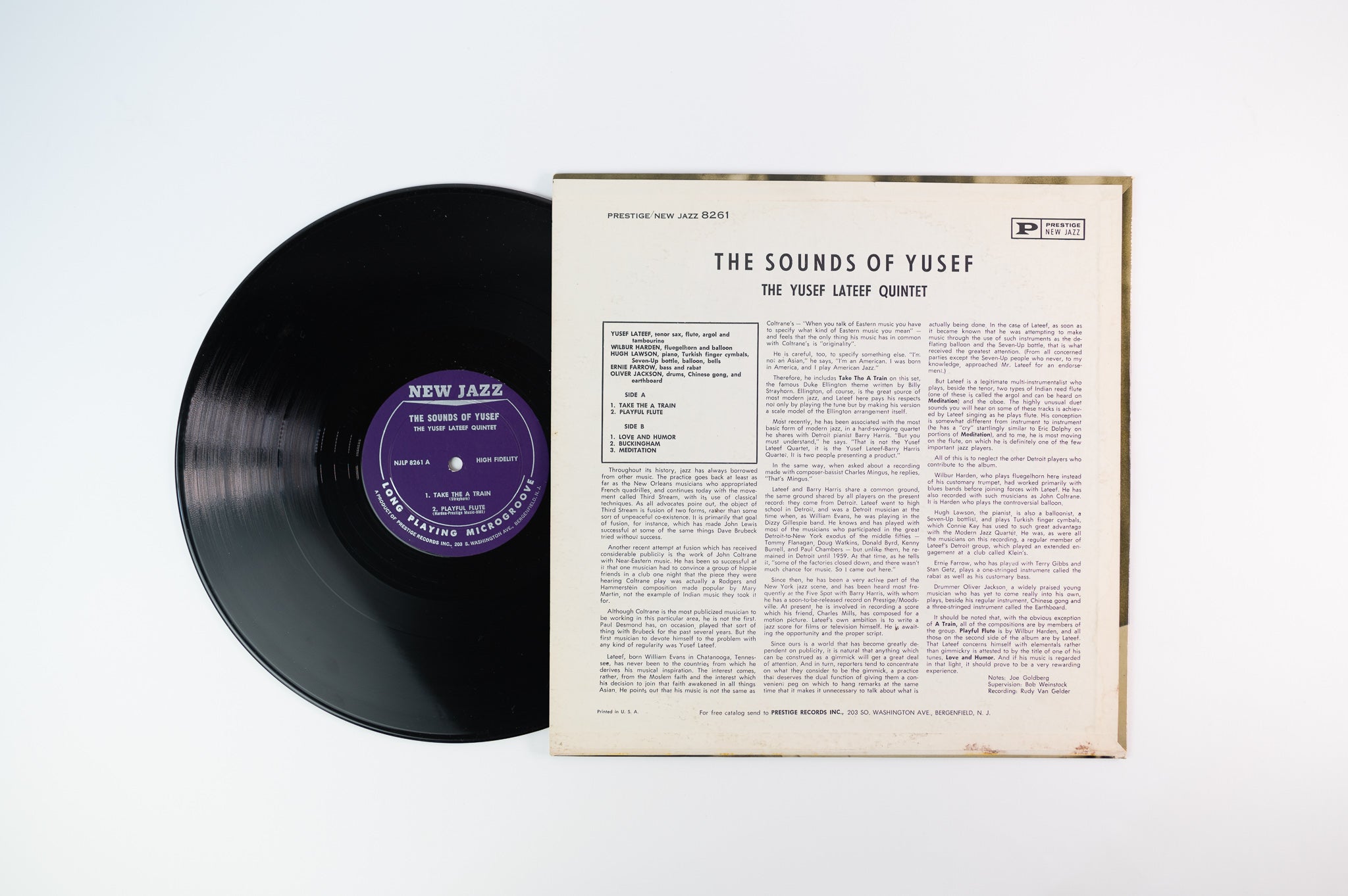 The Yusef Lateef Quintet - The Sounds Of Yusef on New Jazz NJ 8261 Mono