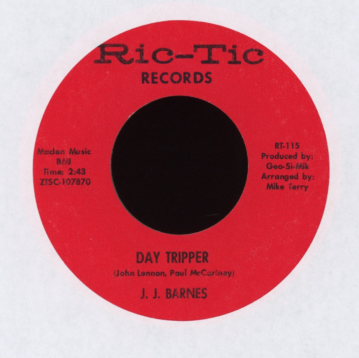 J. J. Barnes - Day Tripper on Ric-Tic