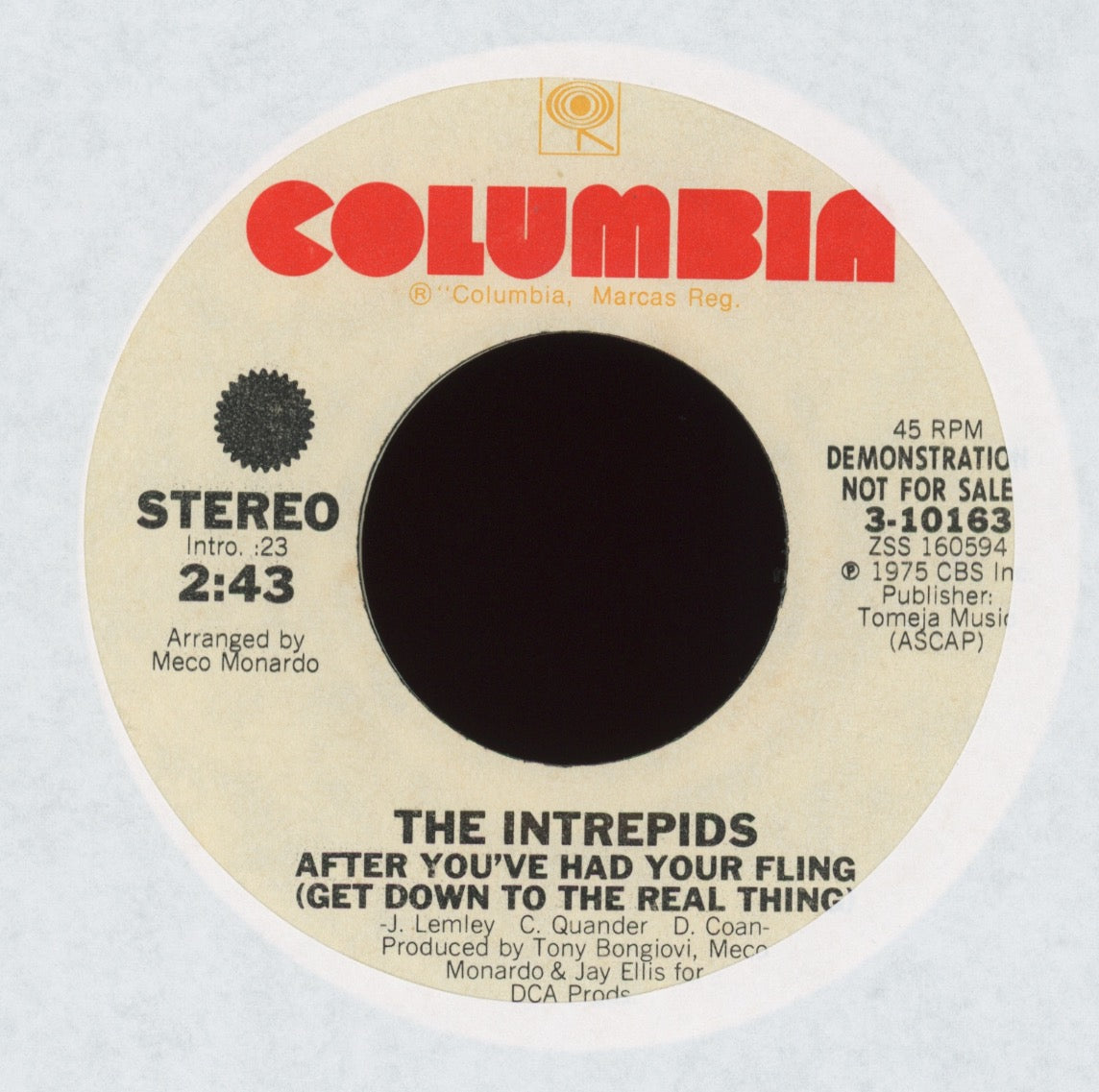 The Intrepids - After You've Had Your Fling (Get Down To The Real Thing) on Columbia Promo