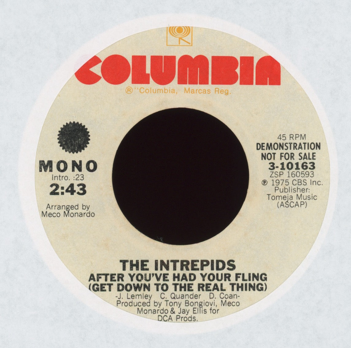 The Intrepids - After You've Had Your Fling (Get Down To The Real Thing) on Columbia Promo