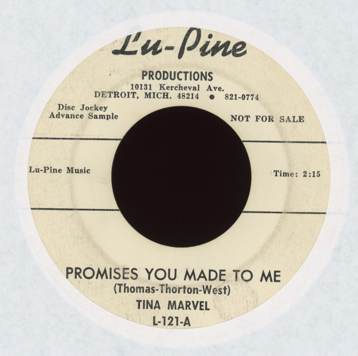 Tina Marvel - Promises You Made To Me on Lu-Pine Promo