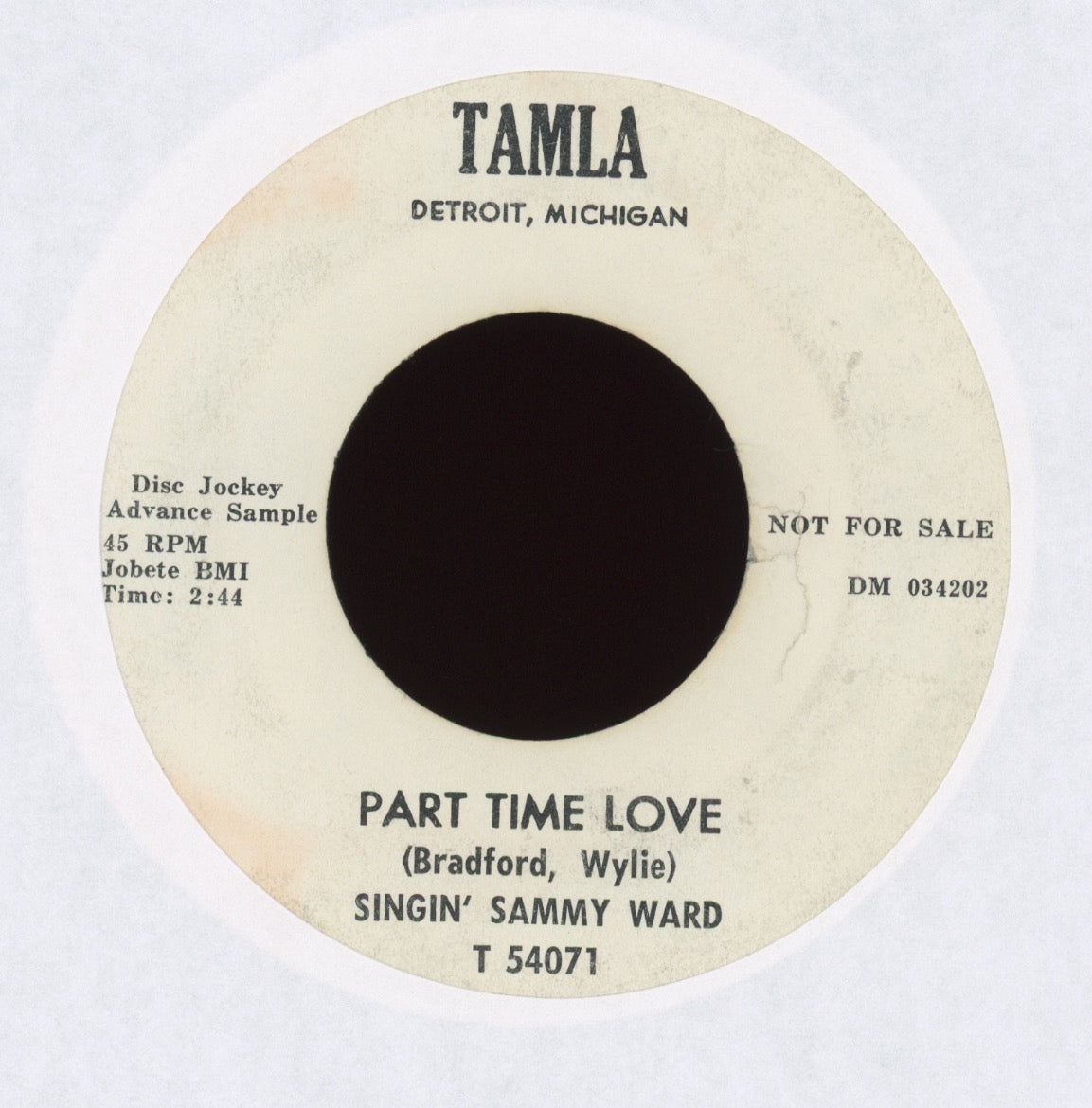 Singin' Sammy Ward - Part Time Love on Tamla Promo