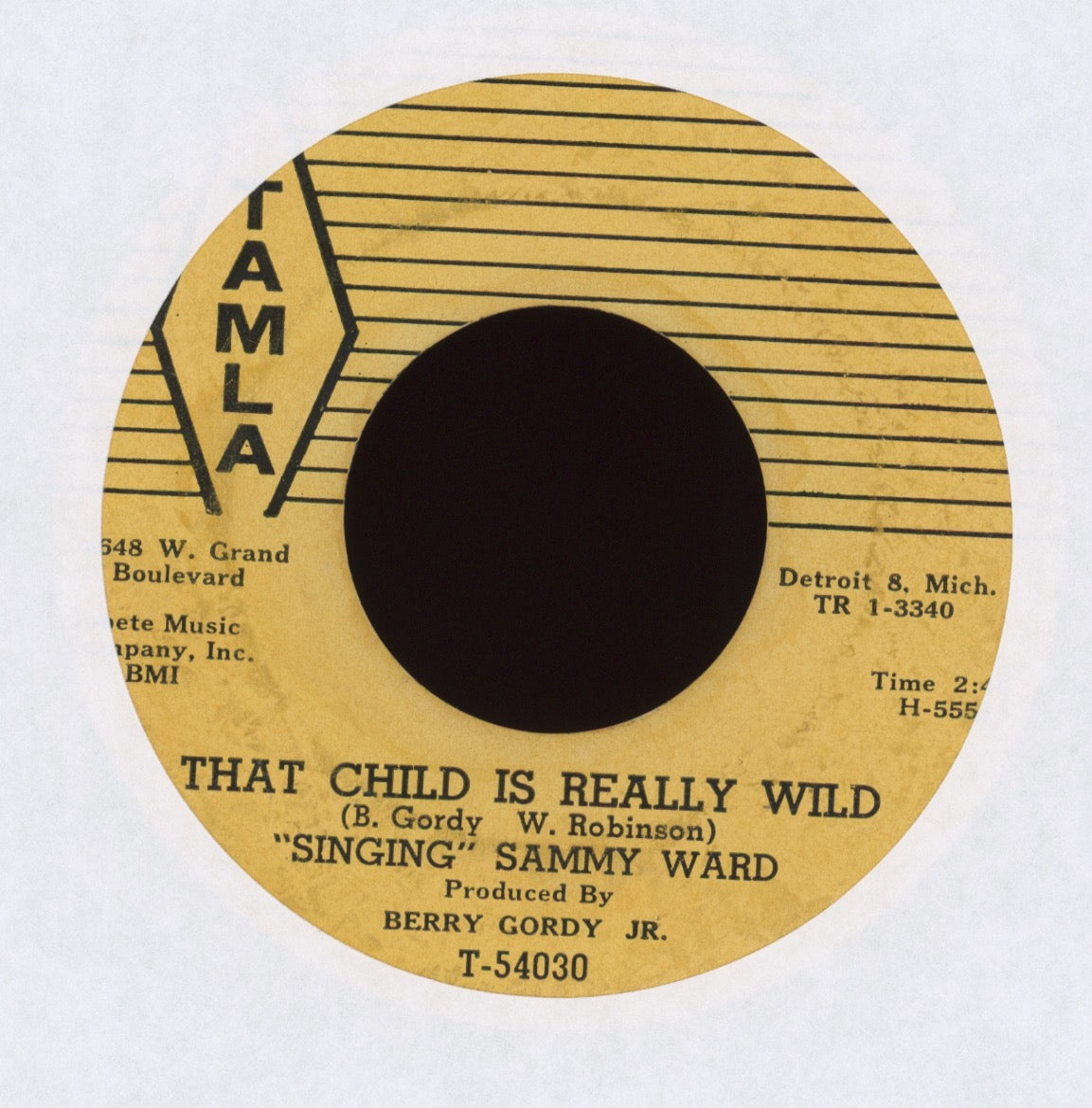 Singin' Sammy Ward - That Child Is Really Wild on Tamla