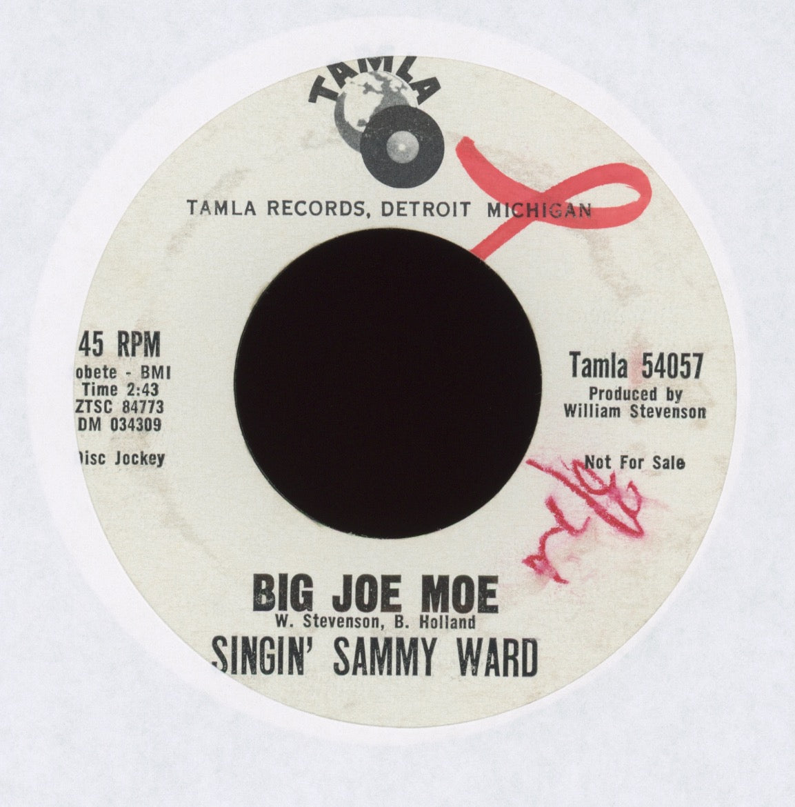 Singin' Sammy Ward - Big Joe Moe on Tamla Promo