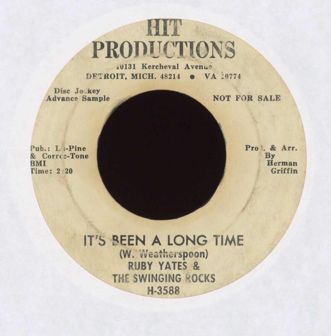 Ruby Yates & The Swinging Rocks - It's Been A Long Time on Hit Productions Promo